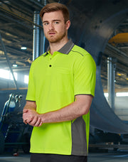 Hi-Vis Bamboo Charcoal Vented S/S Polo