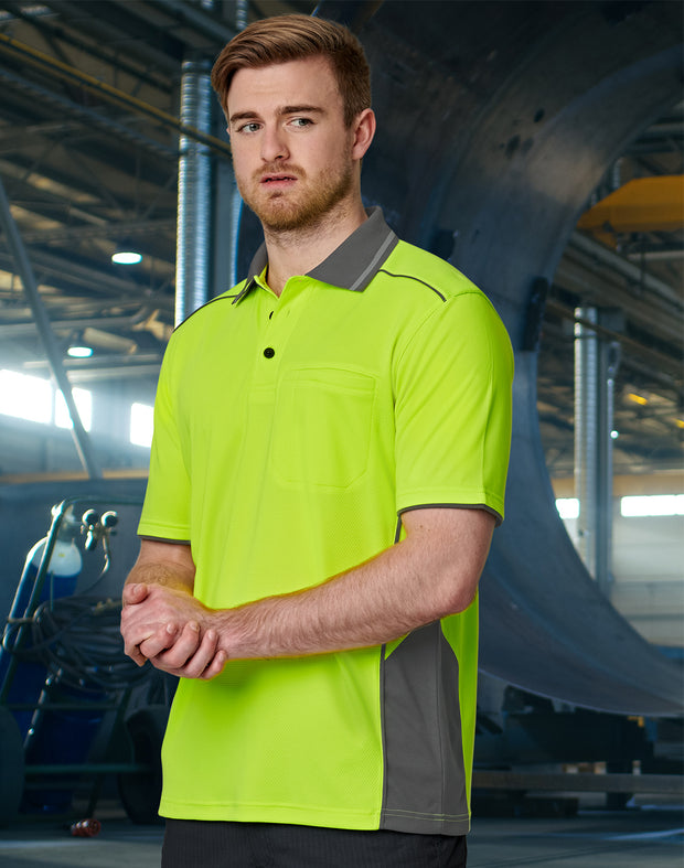 Hi-Vis Bamboo Charcoal Vented S/S Polo