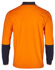 Hi-Vis Cotton Two Tone L/S Safety Polo