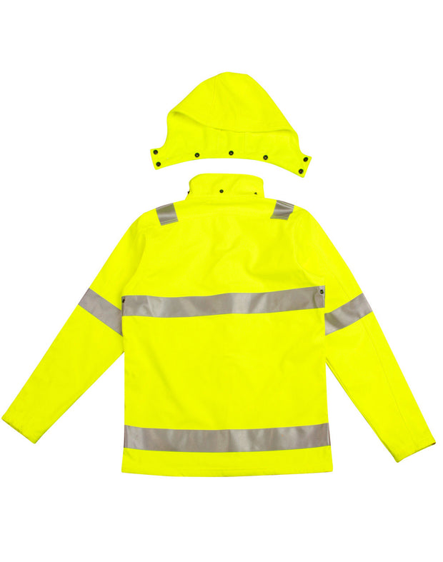 Hi-Vis Softshell Hooded Jacket With 3M Tape