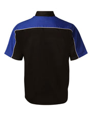 Men's tri-color poly/cotton twill shirt white piping