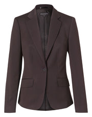 Women's One Button Cropped Jacket in Poly/Viscose Stretch