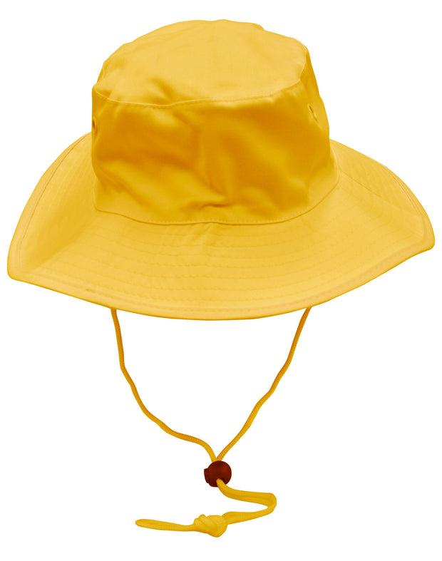 Surf hat with clip on chin strap