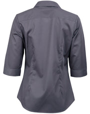 Ladies' Dobby Striped Taped 3/4 Sleeve Shirt
