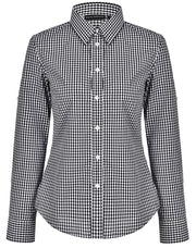 Women's Gingham Check Roll-up L/S Shirt