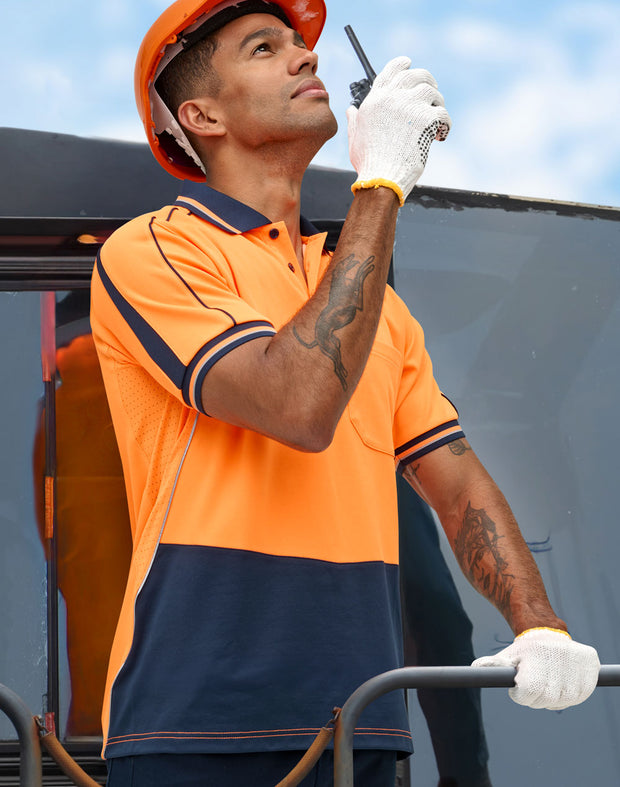 Hi-Vis Sustainable Cool-Breeze Truedry Safety S/S Polo