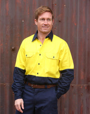 Hi-Vis cotton drill shirt L/S