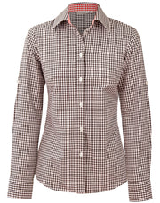Women's Gingham Check Roll-up L/S Shirt
