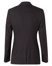 Women's Two Buttons Mid Length Jacket in Poly/Viscose Stretch