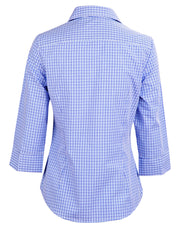 Ladies' Two Tone Check 3/4 Sleeve Shirt