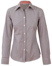 Women's Gingham Check Roll-up L/S Shirt