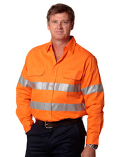 Men's Hi-Vis L/S Drill Shirt With 3M Tapes