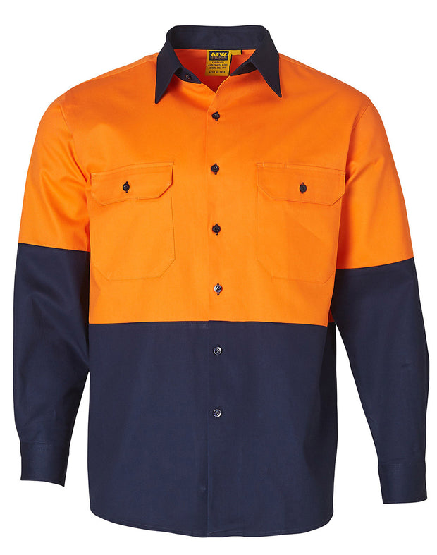 Hi-Vis cotton drill shirt L/S