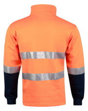 Hi-Vis Two Tone Cotton Fleecy Sweat With 3M tapes