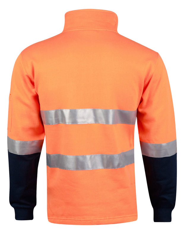 Hi-Vis Two Tone Cotton Fleecy Sweat With 3M tapes