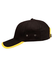 Heavy brushed cotton peak & back trimp cap