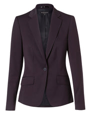 Women's One Button Cropped Jacket in Poly/Viscose Stretch