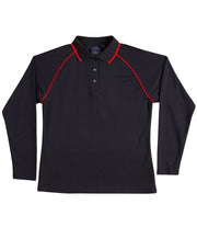 Ladies' cooldry raglan L/S polo