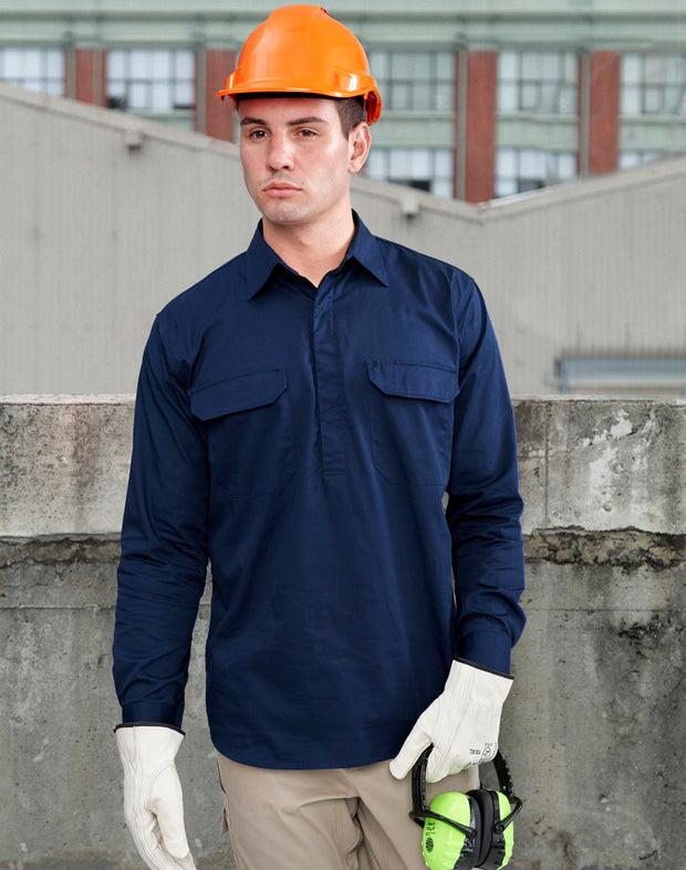 Cool-Breeze Closed Front L/S Work Shirt