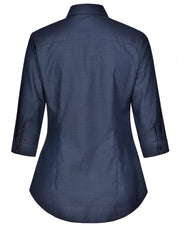 Ladies' Pin Dot Stretch 3/4 Sleeve Shirt