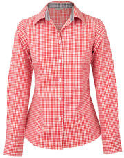 Women's Gingham Check Roll-up L/S Shirt