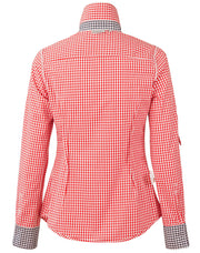 Women's Gingham Check Roll-up L/S Shirt