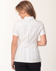 Women's Full Zip Front Short Sleeve Tunic
