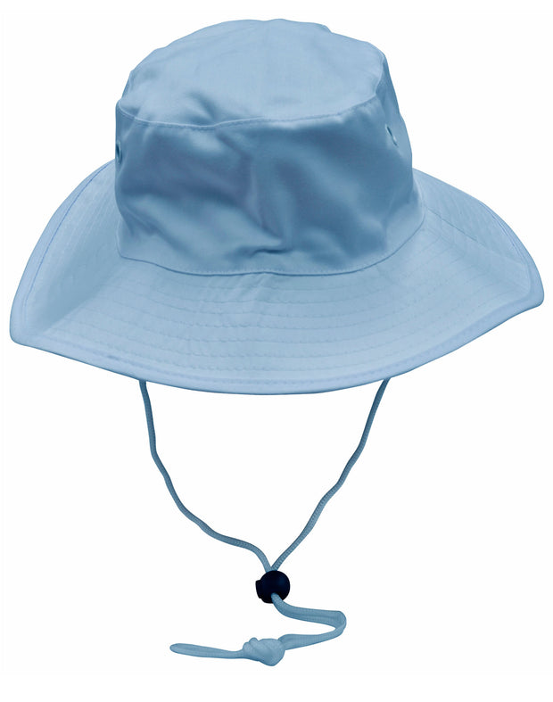 Surf hat with clip on chin strap
