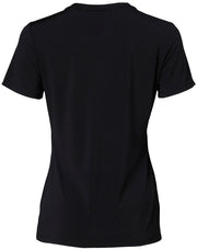 Ladies' V-neck with Tab S/S Knit Top