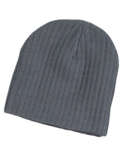 Acrylic knit beanie with cable row feature