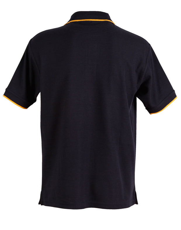 Mens S/L pique polo contrast