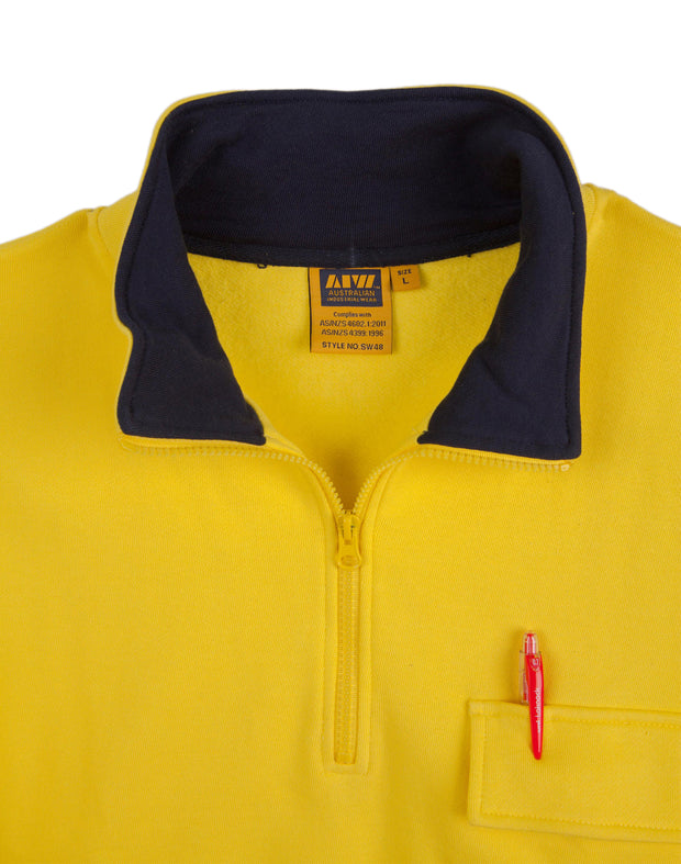 Hi-Vis Two Tone Cotton Fleecy Sweat With 3M tapes