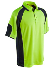 Men's Hi-Vis Cooldry Contrast Polo with Sleeve Panels