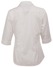 Ladies' Dobby Striped Taped 3/4 Sleeve Shirt