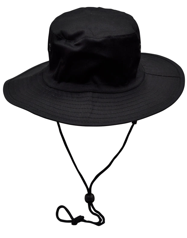 Surf hat with clip on chin strap