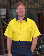 Hi-Vis two tone S/S cotton work shirt