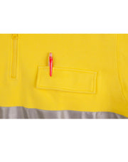 Hi-Vis Two Tone Cotton Fleecy Sweat With 3M tapes