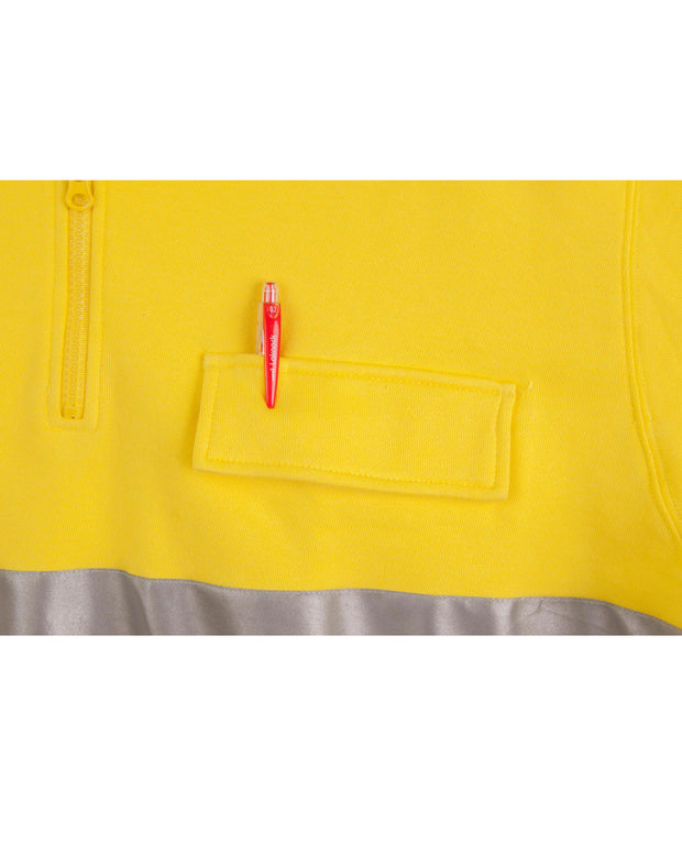 Hi-Vis Two Tone Cotton Fleecy Sweat With 3M tapes