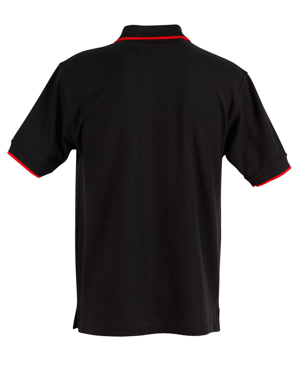 Mens S/L pique polo contrast