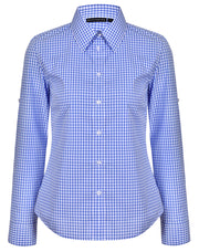 Women's Gingham Check Roll-up L/S Shirt