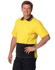 Cotton Jersey Two Tone Safety Polo