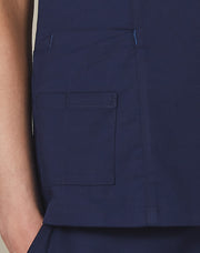 Ladies' Contrast Colour S/S Scrub Top