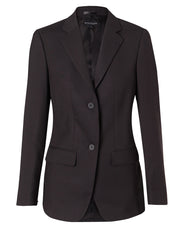 Women's Two Buttons Mid Length Jacket in Poly/Viscose Stretch