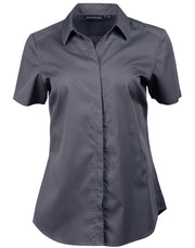 Ladies' Dobby Striped Taped S/S Shirt