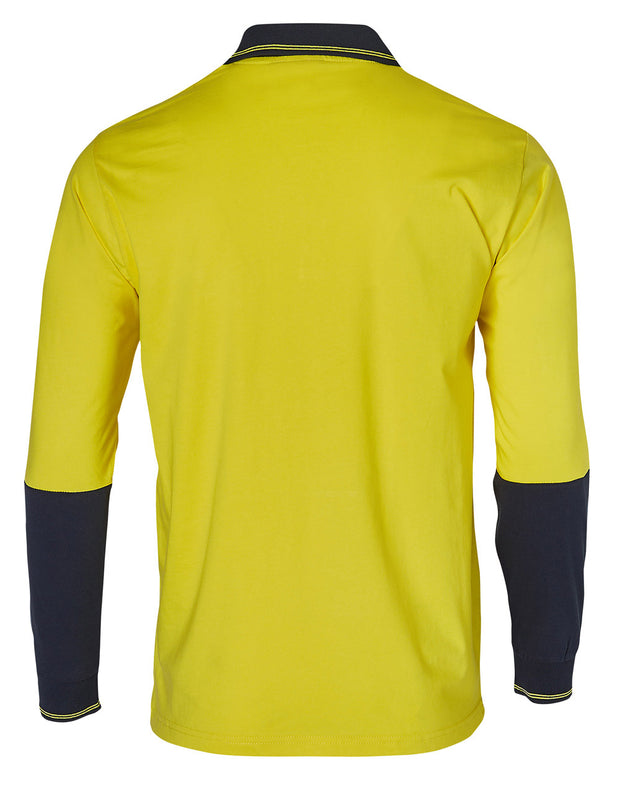 Hi-Vis Cotton Two Tone L/S Safety Polo