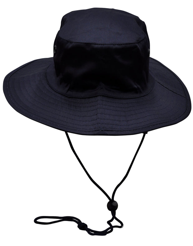Surf hat with clip on chin strap