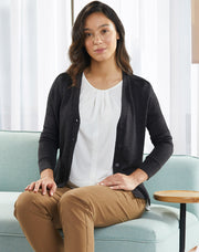 Women's 100% Merino Wool L/S Cardigan