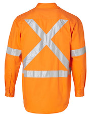 Men's Hi-Vis L/S Drill Shirt With 3M Tapes