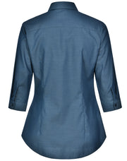 Ladies' Pin Dot Stretch 3/4 Sleeve Shirt