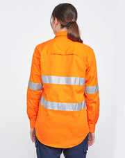 Hi Vis Cool-Breeze Closed Front L/S Shirt (Perforated Tape)
